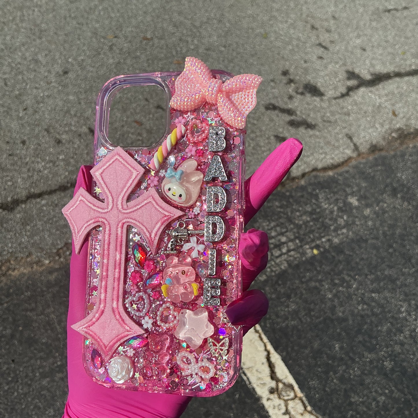 Baddie Glitter Pop Case 💗
